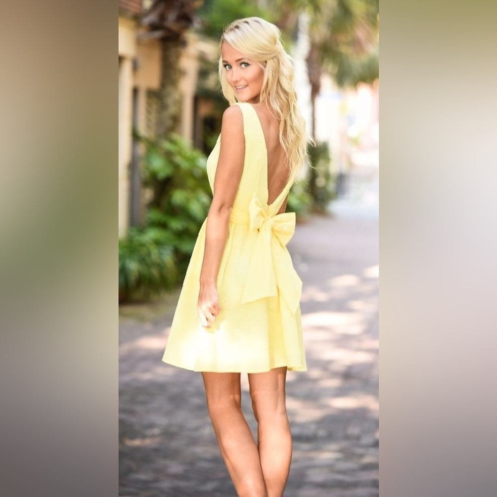 Lauren James Yellow Seersucker Dress